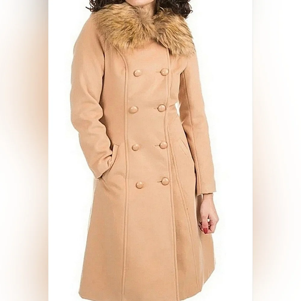 NWT Hearts and Roses 3874 Chrissette Coat/ Detachable Faux Fur Collar Size 14 - Picture 11 of 12